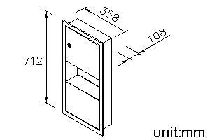 Recessed Paper Towel Dispenser And Waste Receptacle thumbnail 2