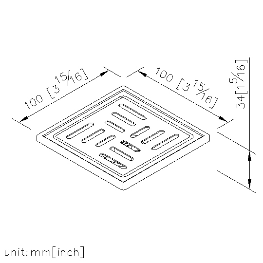 Floor Drain 100*100mm (Thin Version)(Stainless Steel) thumbnail 2