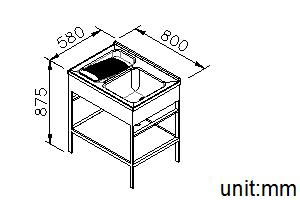 Artificial Stone Laundry Tub With White Coating Shelf thumbnail 2