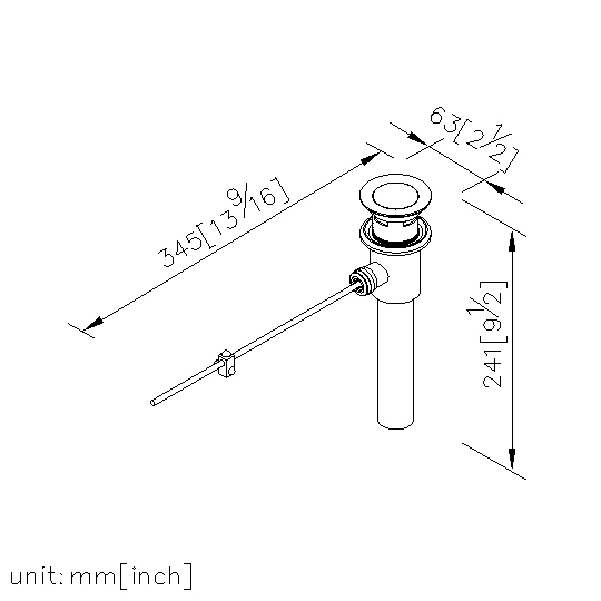 Pop-Up Drain W/ Tail Tube & Overflow thumbnail 2