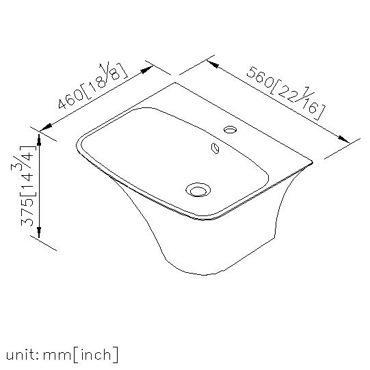 Wall Hung Basin with wall bracket thumbnail 2