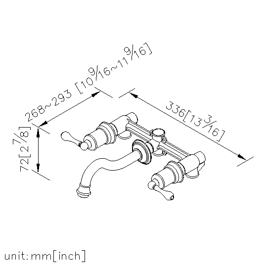 Two-Handle Wall-Mounted Basin Faucet thumbnail 2
