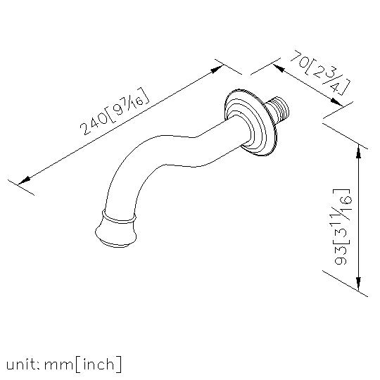 Tub Spout W/5cm Nipple thumbnail 2