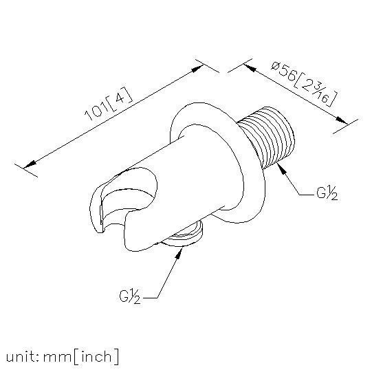 Hand Shower Holder W/Supply Elbow & 5cm Nipple thumbnail 2