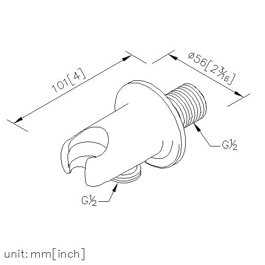 Hand Shower Holder W/Supply Elbow & 5cm Nipple thumbnail 2