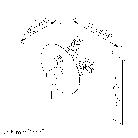 Concealed Valve W/Diverter & Check Valve W/O Inlet Stop Version(1~4 kg/cm^2) thumbnail 2