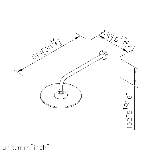 Wall-Mounted 8" Showerhead thumbnail 2