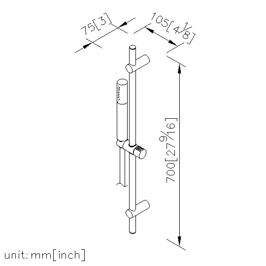 Slide Bar Set W/ Hand Shower & Hose (Stainless Steel) thumbnail 2