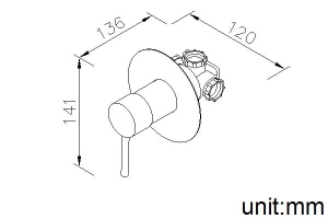 Single-Handle Concealed Valve (Upward Outlet)(Stainless Steel) thumbnail 2