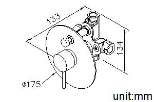 Concealed Valve W/Diverter & Check Valve W/O Inlet Stop Version(1~4 kg/cm^2)(Stainless Steel) thumbnail 2