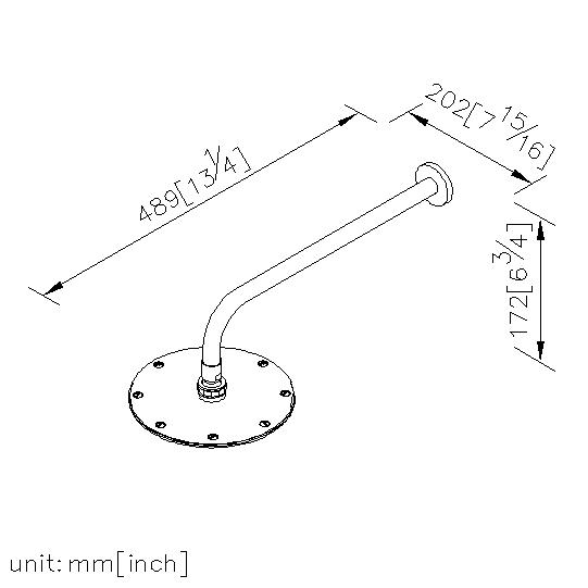 Wall-Mounted 8" Showerhead (Stainless Steel) thumbnail 2