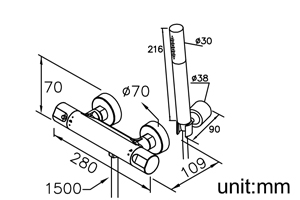 Thermostatic Shower Mixer W/Hose & Hand Shower & Wall Bracket thumbnail 2