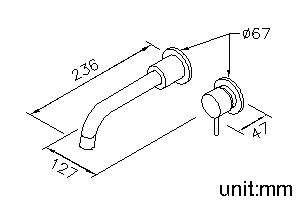 Single-Handle Wall-Mounted Basin Mixer thumbnail 2