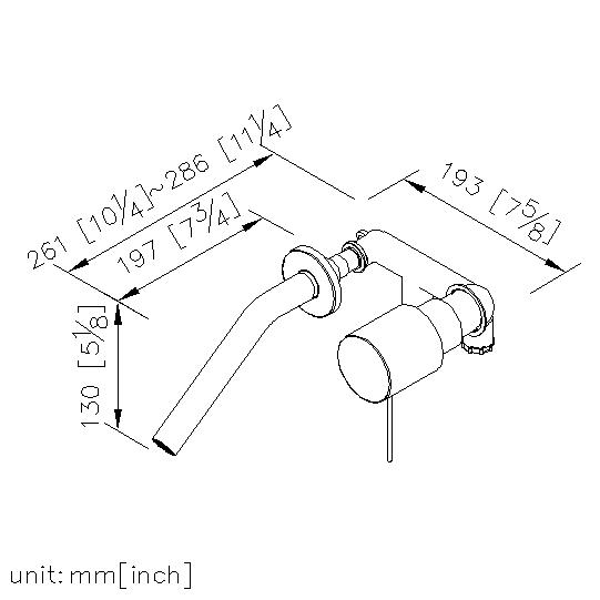 Single-Handle Wall-Mounted Basin Mixer thumbnail 2