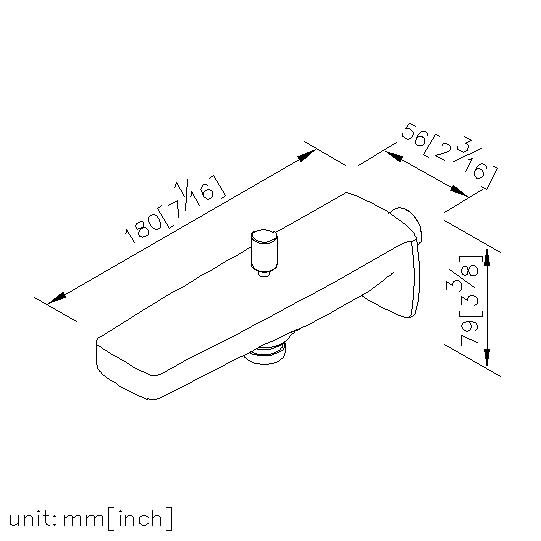 Tub Spout W/Diverter & Pipe Nipple (For 15~40mm Depth) thumbnail 2