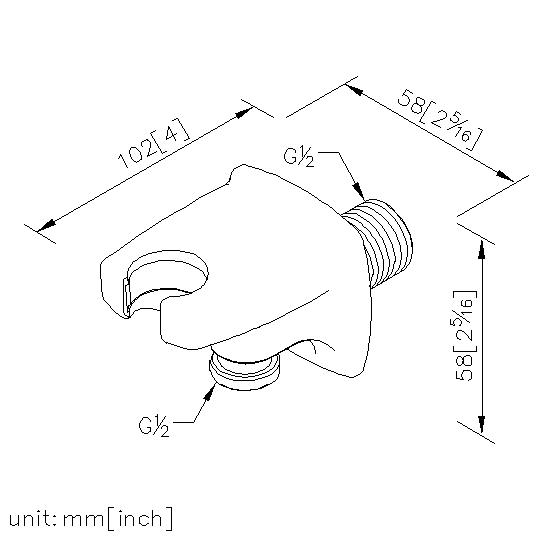 Hand Shower Holder W/Supply Elbow & 5cm Nipple thumbnail 2