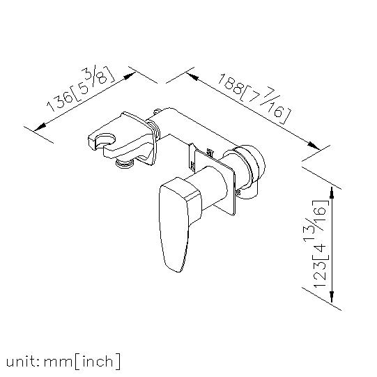 Concealed Shower Mixer W/Shower Holder & Wall Supply thumbnail 2