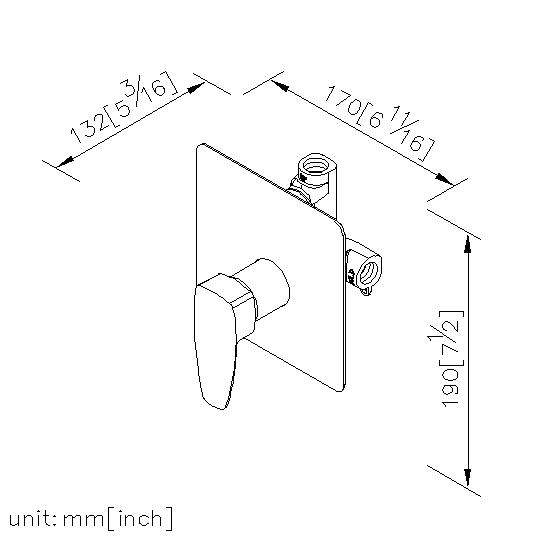 Concealed Mixer Valve W/Check Valve W/ Inlet Stop Version thumbnail 2