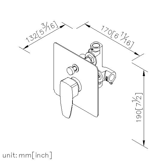Concealed Valve W/Diverter & Check Valve W/O Inlet Stop Version(4~6 kg/cm^2) thumbnail 2
