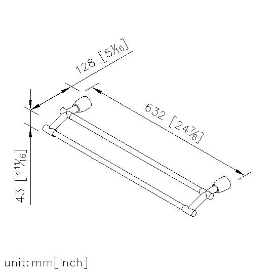 Double Towel Bar (600mm) thumbnail 2