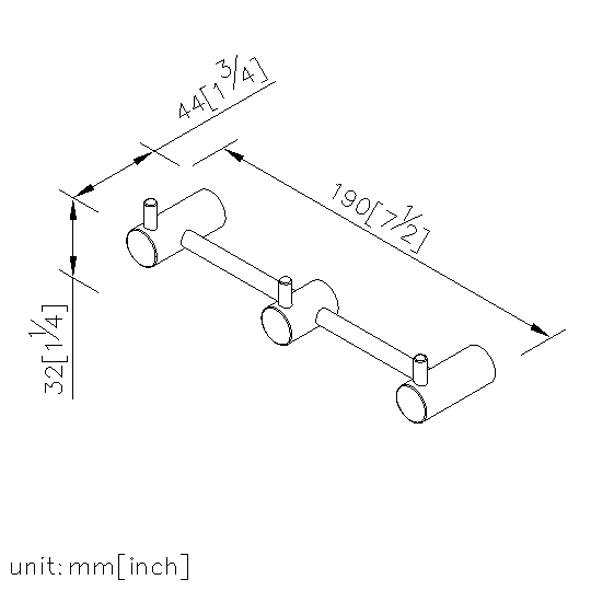 Robe Hook (Three Hooks) (Stainless Steel) thumbnail 2