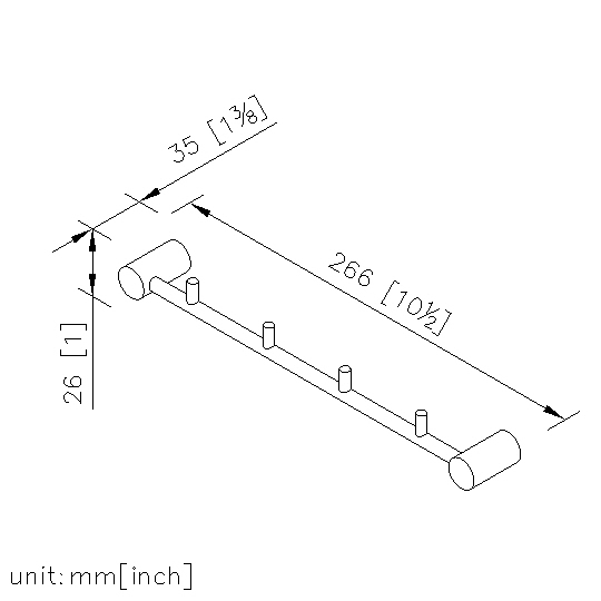 Robe Hook (Four Hooks) (Stainless Steel) thumbnail 2