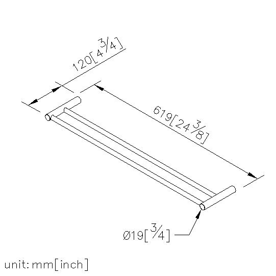 Double Towel Bar (600mm) thumbnail 2