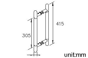 Door Handles (C/C 305MM)(Antimicrobial Copper) thumbnail 2