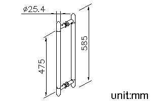 Door Handles (C/C 475MM)(Antimicrobial Copper) thumbnail 2