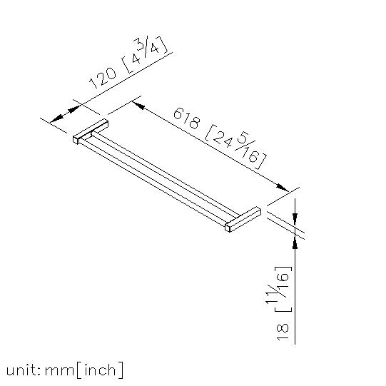 Double Towel Bar (600mm) thumbnail 2