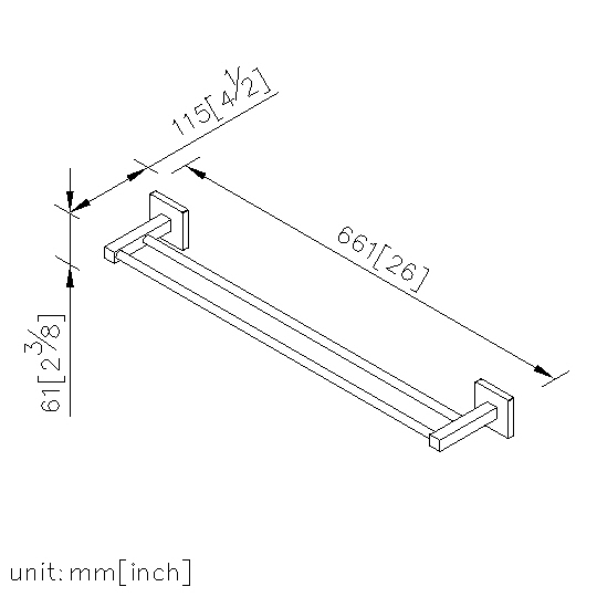 Double Towel Bar (600mm) thumbnail 2