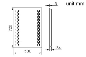 Illuminated Mirror - Lining Pattern thumbnail 2