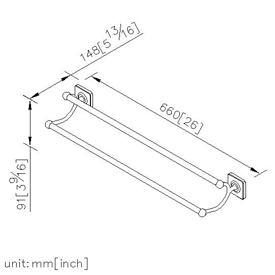Double Towel Bar (600mm) thumbnail 2