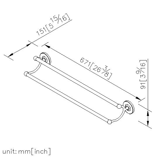 Double Towel Bar (600mm) thumbnail 2