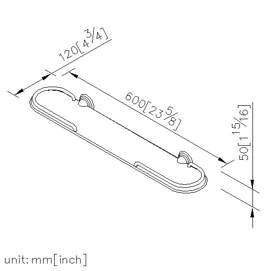 Shelf W/Rail (600mm) thumbnail 2