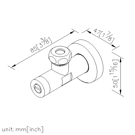 Angle Stop 1/2"IPS*3/8"O.D. (Polish & Chrome-Plated) thumbnail 2