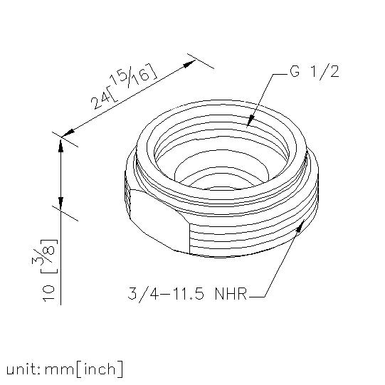 Connector G1/2(F)x3/4NHR(M) thumbnail 2