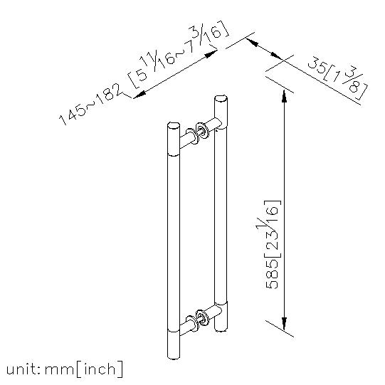 Door Handles (C/C 475MM)(Antimicrobial Copper) thumbnail 2