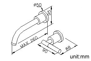 Single-Handle Wall-Mounted Lavatory Faucet (Cold Only) thumbnail 2