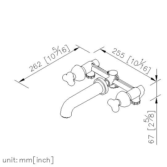 Two-Handle Wall-Mounted Basin Faucet thumbnail 2