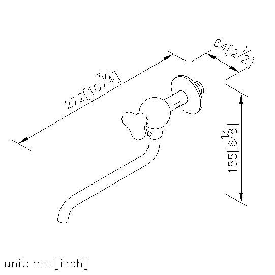 Kitchen Faucet (Pink)(Wall-Mounted/Cold Only) thumbnail 2