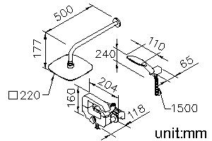Bath/Shower Mixer W/ Hand Shower & Showerhead & Hose & Wall Bracket thumbnail 2