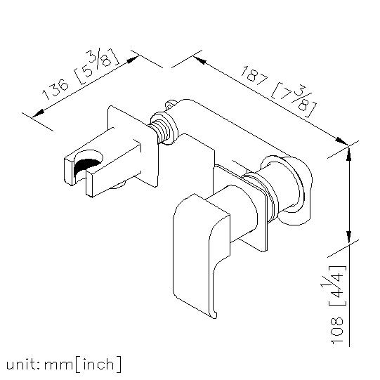 Concealed Shower Mixer W/Shower Holder & Wall Supply thumbnail 2