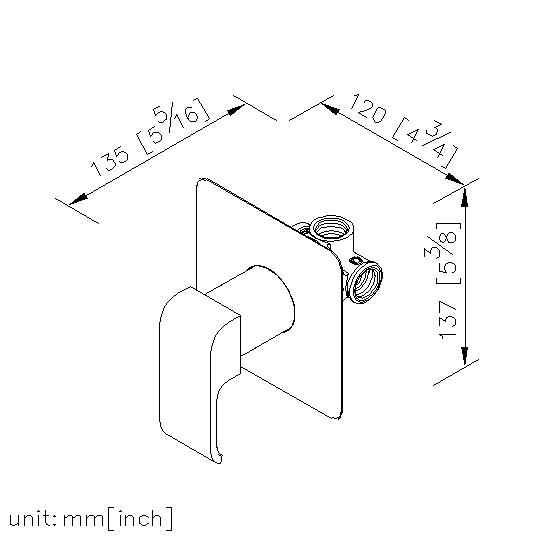 Single-Handle Concealed Valve (Upward Outlet) thumbnail 2