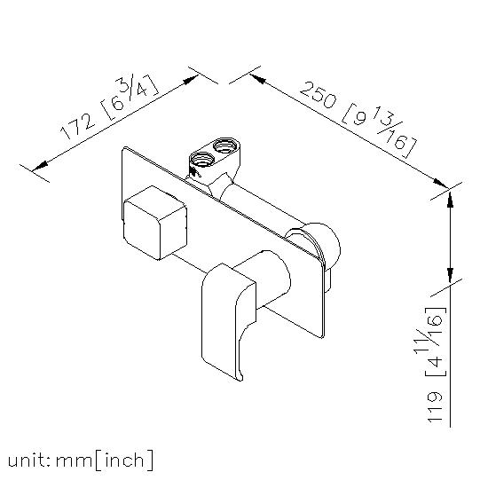 Single-Handle Concealed Mixer W/3-Way Diverter (Showerhead/Hand Shower/Bathtub) thumbnail 2