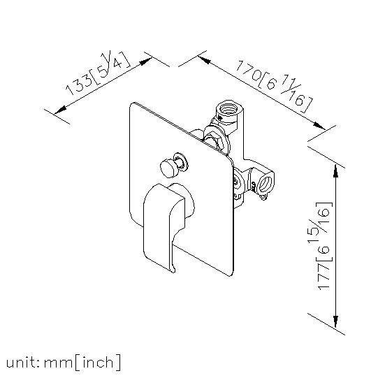 Concealed Valve W/Diverter & Check Valve W/ Inlet Stop Version(1~4 kg/cm^2) thumbnail 2