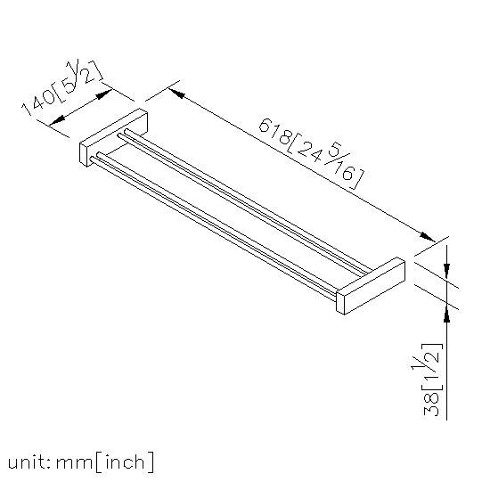 Double Towel Bar (600mm) thumbnail 2
