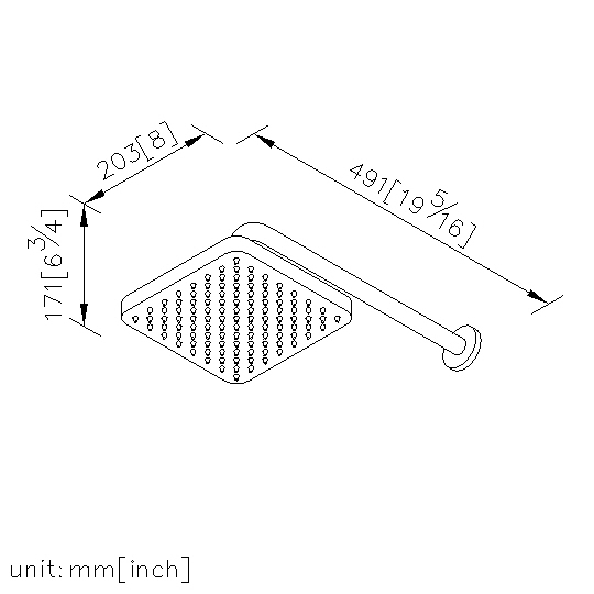 Wall-Mounted 8" Showerhead thumbnail 2