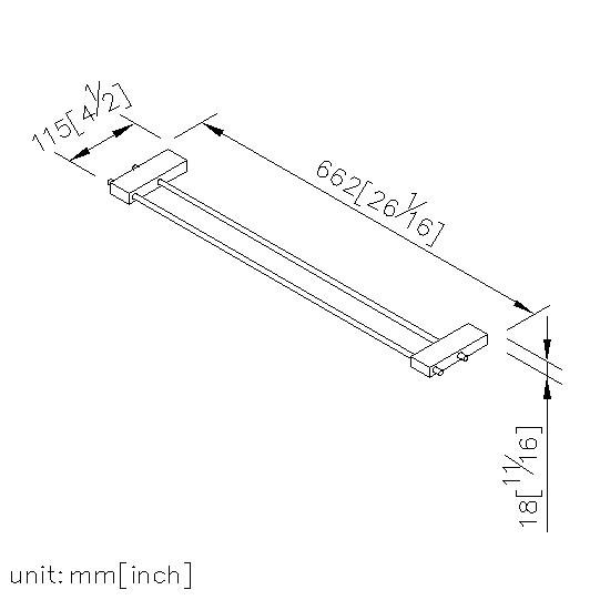 Double Towel Bar (600mm) thumbnail 2