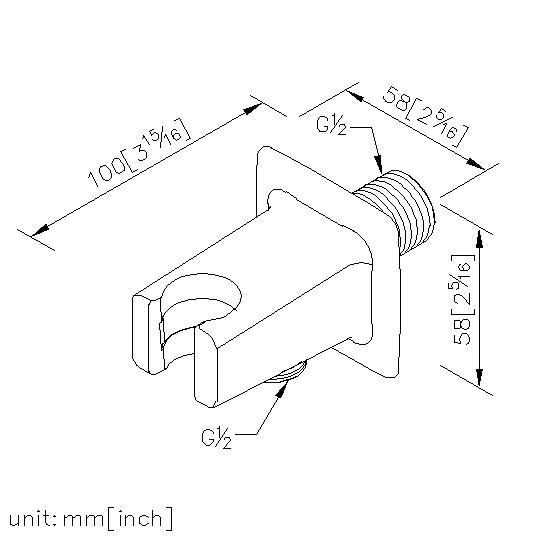 Hand Shower Holder W/Supply Elbow & 5cm Nipple thumbnail 2